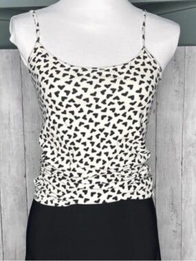 Aeropostale Black & White Heart-Print Camisole Tank Top